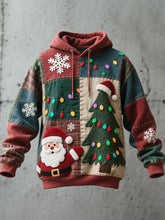 Herren Weihnachten inspiriert Patchwork Art Vintage Hoodie